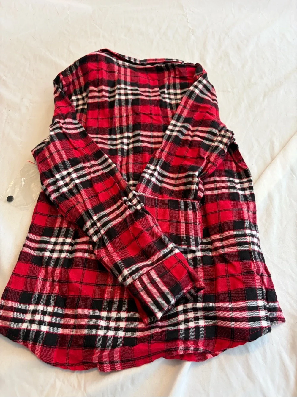 Justice Red and Black Plaid Long Sleeve Button-Up  Sizes 10 NWT